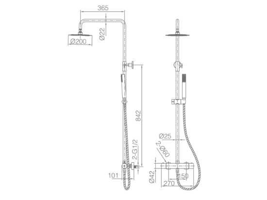 Colonne de douche thermostatique avec douche de tête et douchette à main. Colonne réglable, mitigeur thermostatique pour un contrôle précis de la température, et d’un flexible robuste - GARANTIE 5 ANS - LIVRAISON OFFERTE en 5 à 6 Jours