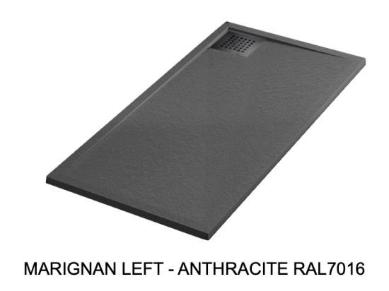 Receveur de douche, sur mesure : Largeur 100 à 300 cm x l. 70 à 150 cm. Bac à douche en résine Akrytan® anti glissant, finition misse, 10 couleurs, Livraison offerte et rapide