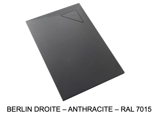 Receveur de douche design, avec évacuation d'eau en angle à 17 x 17 cm, Largeur 100 à 200 x l. 70 à 100 cm, anti glissant, fabrication sur mesure au cm, LIVRAISON OFFERTE