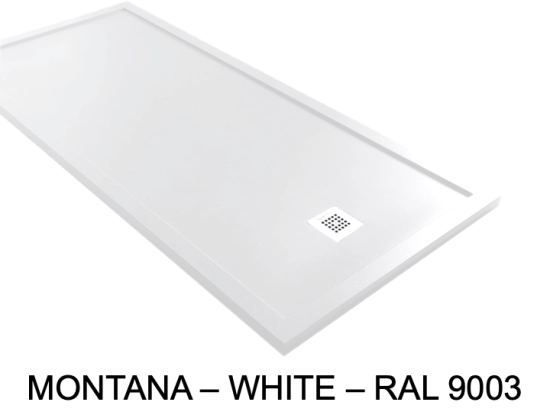 Receveur de douche, sur mesure, largeur 100 à 180 cm X 100 à 120 cm, Garantie 5 ans, résine pleine masse PN24 de couleurs, LIVRAISON RAPIDE, OFFERTE