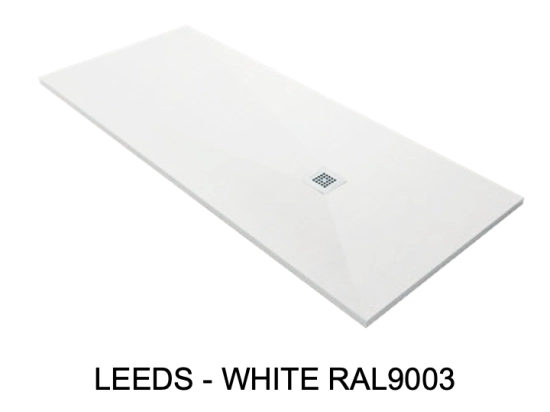 Receveur de douche, sur mesure : Largeur 100 à 210 cm x l. 70 à 110 cm. Bac à douche en résine Akrytan® anti glissant, finition lisse, 10 couleurs, Livraison offerte et rapide