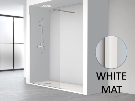 Paroi de douche fixe, réversible, Largeur 78 à 120 cm, Hauteur 195 cm, verre sécurité et traité anti-calcaire STOCK DISPONIBLE livraison offerte et rapide.