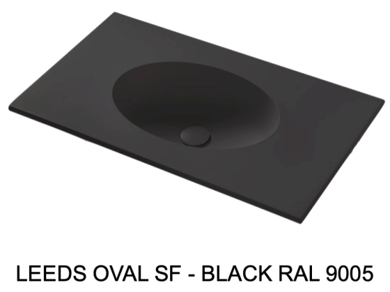 Plan vasque lavabo sur mesure : L 60 à 201 x P 40 à 51 cm, finition lisse mate, 10 couleurs au choix, Anti bactérien, résine Akrytan® teinté dans la masse, Livraison Offerte.