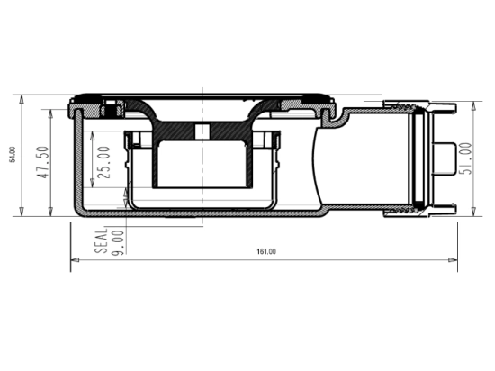Receveur de douche caniveau avec l'évacuation dans la largeur, L. 100 à 240 cm x l. 70 à 100 cm, Résine Solid-Surface anti glissant PN22, finition lisse blanc mate, LIVRAISON OFFERTE