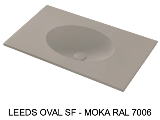Plan vasque lavabo sur mesure : L 60 à 201 x P 40 à 51 cm, finition lisse mate, 10 couleurs au choix, Anti bactérien, résine Akrytan® teinté dans la masse, Livraison Offerte.