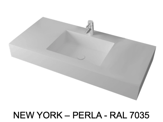 Plan vasque Design, sur mesure, Largeur 60 à 200 cm x Profondeur 40 à 60 cm, résine minérale de couleurs, Finition lisse mate, Livraison Offerte et Rapide.