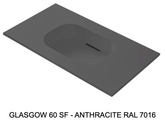 Plan vasque système d’évacuation discret L 40 à 201 x P 40 à 51 cm, finition lisse mate, 10 couleurs, Anti bactérien, résine Akrytan® teinté dans la masse, Livraison Offerte.