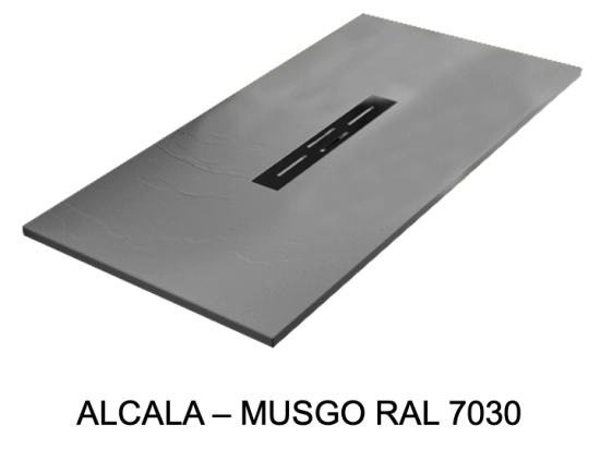 Receveur douche évacuation centrale, Largeur 100 à 200 x l. 70 à 100 cm, Résine anti glissant pleine masse, Couleurs, fabrication sur mesure, LIVRAISON OFFERTE