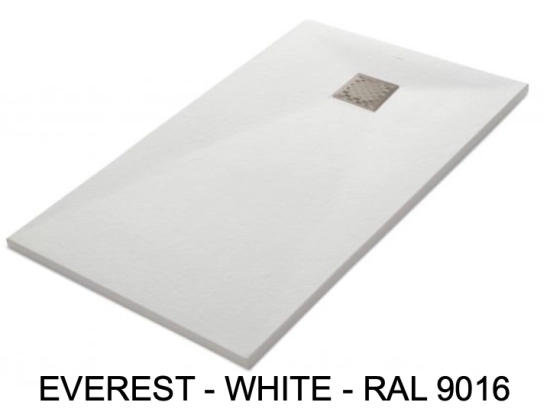 Receveur de douche, haut de gamme, Largeur 65 à 210 cm par 65 a 120 cm, résine pleine masse Acrystone, dix couleurs aux choix, Garantie 5 ans, Livraison rapide et offerte