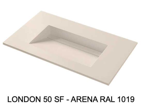 Plan vasque lavabo sur mesure : L 60 à 201 x P 40 à 51 cm, finition lisse mate, 10 couleurs au choix, Anti bactérien, résine Akrytan® teinté dans la masse, Livraison Offerte.