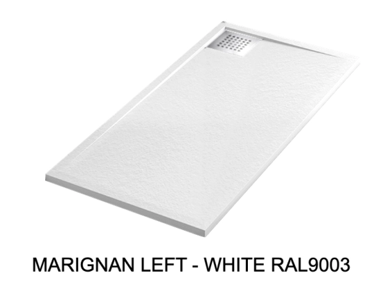 Receveur de douche, sur mesure : Largeur 100 à 300 cm x l. 70 à 150 cm. Bac à douche en résine Akrytan® anti glissant, finition misse, 10 couleurs, Livraison offerte et rapide
