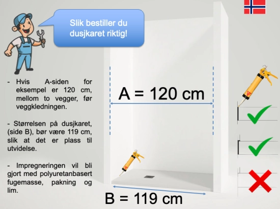 Å bestille det ideelle dusjkaret krever litt omtanke. Mål opp plassen og velg riktig størrelse. Ikke nøl med å velge skreddersøm for å få den perfekte innredningen.