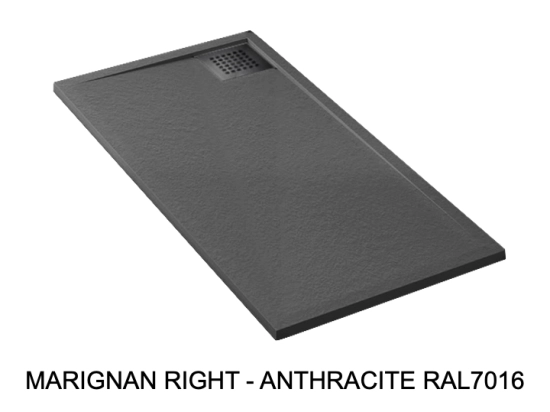 Receveur de douche, sur mesure : Largeur 100 à 300 cm x l. 70 à 150 cm. Bac à douche en résine Akrytan® anti glissant, finition misse, 10 couleurs, Livraison offerte et rapide