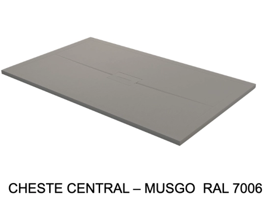 Bac douche drainage central, discret et design, Largeur 100 à 210 cm x l. 70 à 120 cm Fabrication sur mesure en résine anti glissant, finition misse, 10 couleurs, Livraison offerte