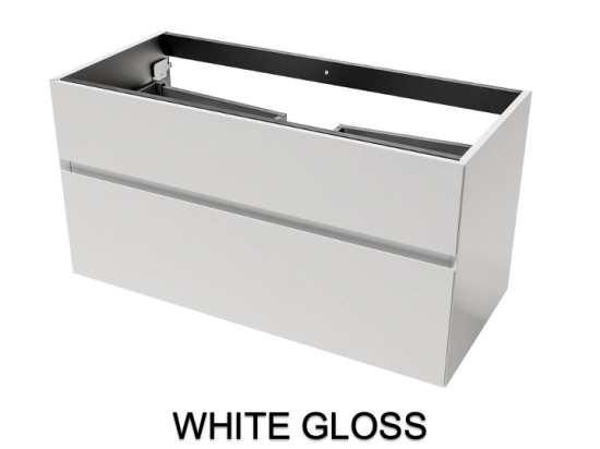 Meuble sous-vasque, finition bois ou couleurs, deux tiroirs à onglet, Largeur 60, 70, 80, 100, 120 et 140 cm, Profondeur 45 cm, Hauteur 55 cm, Stock disponible, LIVRAISON OFFERTE