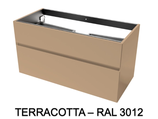 Meuble sous-vasque, finition bois ou couleurs, deux tiroirs à onglet, Largeur 60, 70, 80, 100, 120 et 140 cm, Profondeur 45 cm, Hauteur 55 cm, Stock disponible, LIVRAISON OFFERTE