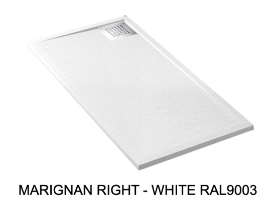 Receveur de douche, sur mesure : Largeur 100 à 300 cm x l. 70 à 150 cm. Bac à douche en résine Akrytan® anti glissant, finition misse, 10 couleurs, Livraison offerte et rapide