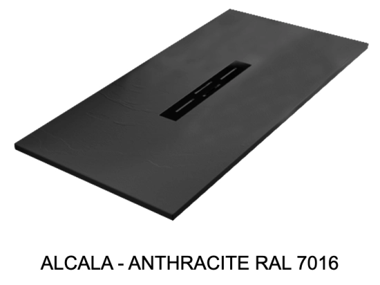 Receveur douche évacuation centrale, Largeur 100 à 200 x l. 70 à 100 cm, Résine anti glissant pleine masse, Couleurs, fabrication sur mesure, LIVRAISON OFFERTE
