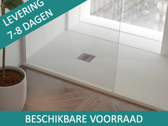Douchebak, op maat gemaakt of op maat te snijden, UIT VOORRAAD BESCHIKBAAR, afmetingen 65 tot 100 X 65 tot 210 cm, 5 jaar garantie, SNELLE LEVERING in 7 tot 8 dagen, GRATIS, volledig van hars PN24.