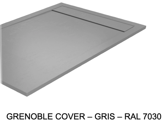 Receveur de douche caniveau, LIVRAISON RAPIDE EN 7-8 JOURS -  Extra plat, Largeur 100 à 200 cm x 70 à 90 cm, couleurs aux choix, Résine anti glissant PN24, finition ardoise