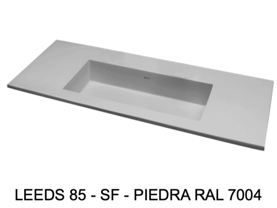 Plan vasque lavabo sur mesure : L 100 à 201 x P 40 à 51 cm, finition lisse mate, 10 couleurs au choix, Anti bactérien, résine Akrytan® teinté dans la masse, Livraison Offerte.