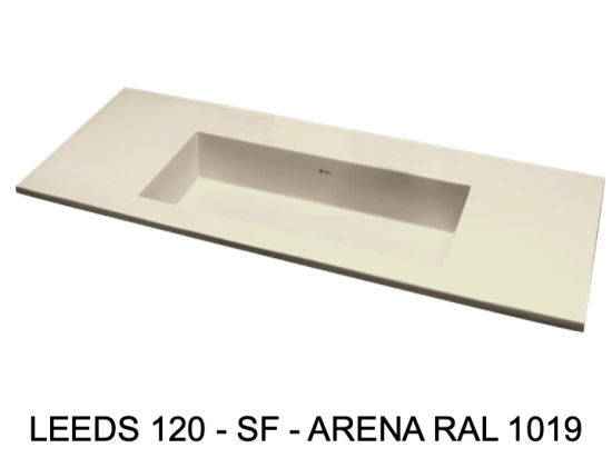 Plan vasque lavabo sur mesure : L 130 à 201 x P 40 à 51 cm, finition lisse mate, 10 couleurs au choix, Anti bactérien, résine Akrytan® teinté dans la masse, Livraison Offerte.
