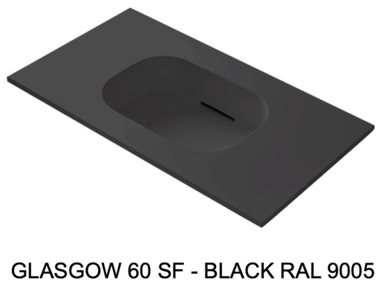 Plan vasque système d’évacuation discret L 40 à 201 x P 40 à 51 cm, finition lisse mate, 10 couleurs, Anti bactérien, résine Akrytan® teinté dans la masse, Livraison Offerte.