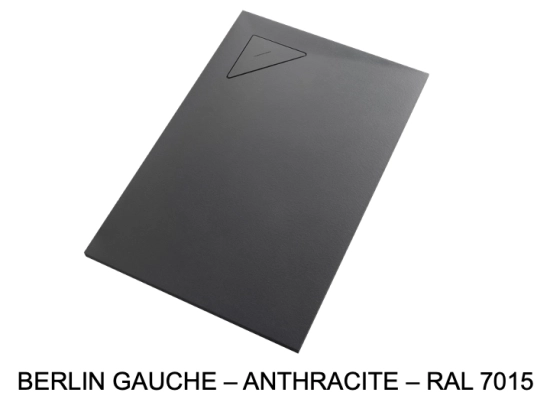 Receveur de douche design, avec évacuation d'eau en angle à 17 x 17 cm, Largeur 100 à 200 x l. 70 à 100 cm, anti glissant, fabrication sur mesure au cm, LIVRAISON OFFERT