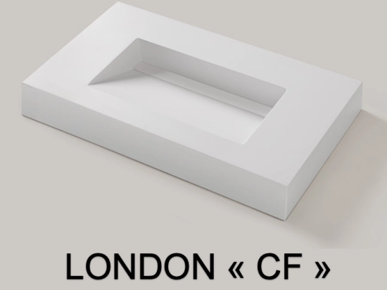 Plan vasque lavabo caniveau, sur mesure : L 60 à 201 x P 40 à 51 cm, finition lisse, Solid-Surface, Anti bactérien, résine Akrytan®SOLID teinté dans la masse, Livraison Offerte.