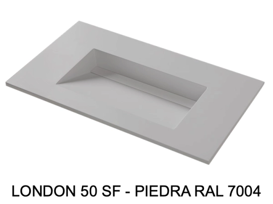 Plan vasque lavabo sur mesure : L 60 à 201 x P 40 à 51 cm, finition lisse mate, 10 couleurs au choix, Anti bactérien, résine Akrytan® teinté dans la masse, Livraison Offerte.