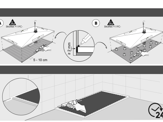 Pour installer un bac à douche extra-plat, préparez un sol lisse et de niveau. Respectez les instructions de mise en place et de scellement du receveur. Réalisez des joints d'étanchéité.