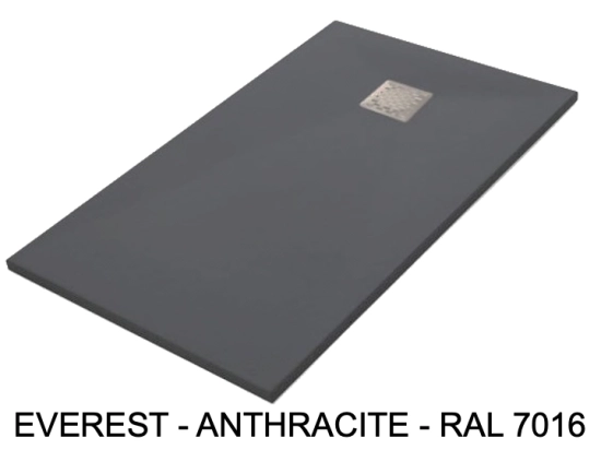 Receveur de douche, haut de gamme, Largeur 65 à 210 cm par 65 a 120 cm, résine pleine masse Acrystone, dix couleurs aux choix, Garantie 5 ans, Livraison rapide et offerte