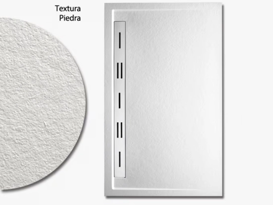 Bac douche italienne design, avec évacuation d'eau dans la largeur, Largeur 120 à 200 x l. 70 à 100 cm, Extra plat, résine minérale anti glissant,  LIVRAISON OFFERT