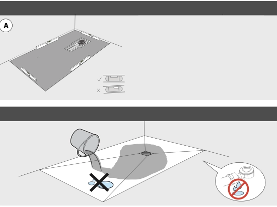 Installer un receveur a douche extra plat : raccorder votre siphon et avant de coller définitivement, vérifier que l'eau s'évacue correctement et que le bac a douche est de niveau.
