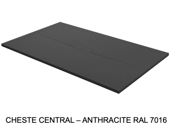 Bac douche drainage central, discret et design, Largeur 100 à 210 cm x l. 70 à 120 cm Fabrication sur mesure en résine anti glissant, finition misse, 10 couleurs, Livraison offerte