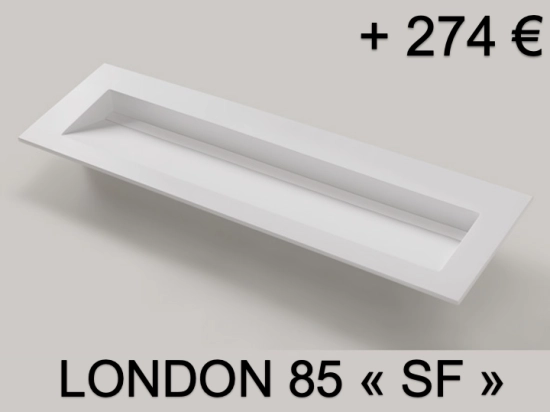 Plan vasque lavabo sur mesure : L 50 à 400 x P 30 à 65 cm, finition lisse mate, 10 couleurs au choix, Anti bactérien, résine Akrytan® teinté dans la masse, Livraison Offerte.