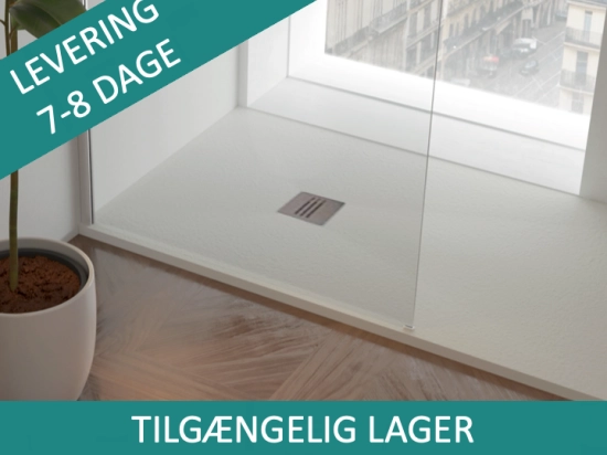 Brusebadsbakke, lavet efter mål eller kan skæres til, FÅS PÅ LAGER, størrelse 65 til 100 X 65 til 210 cm, 5 års garanti, HURTIG LEVERING på 7 til 8 dage, GRATIS, fuld resin PN24.