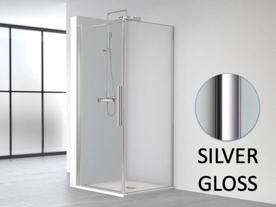Paroi de douche fixe, avec porte en angle, LIVRAISON RAPIDE, Largeur 67 à 103 cm, Retour de 70 à 100 cm, Hauteur 195 cm, traitement anti calcaire, Garantie 5 ans, Livraison offerte
