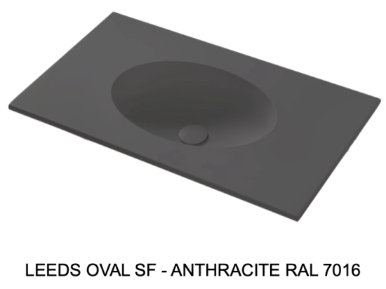 Plan vasque lavabo sur mesure : L 60 à 201 x P 40 à 51 cm, finition lisse mate, 10 couleurs au choix, Anti bactérien, résine Akrytan® teinté dans la masse, Livraison Offerte.