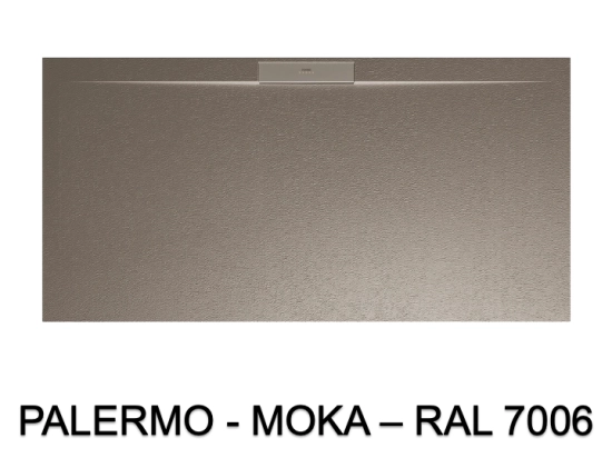 Receveur de douche caniveau Extra plat, Largeur 100 à 200 cm x 75 à 100 cm, dix couleurs aux choix, Résine anti glissant PN22, finition ardoise, LIVRAISON OFFERTE et rapide