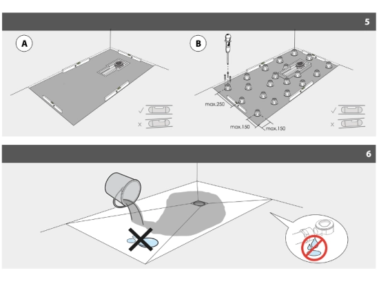 Pour installer un bac à douche extra-plat, préparez un sol lisse et de niveau. Respectez les instructions de mise en place et de scellement du receveur. Réalisez des joints d'étanchéité.