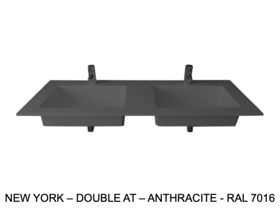 Plan vasque Design, sur mesure, Largeur 120 à 200 cm x Profondeur 40 à 60 cm, résine minérale de couleurs ACRYSTONE®, Finition lisse, Livraison Offerte et Rapide.