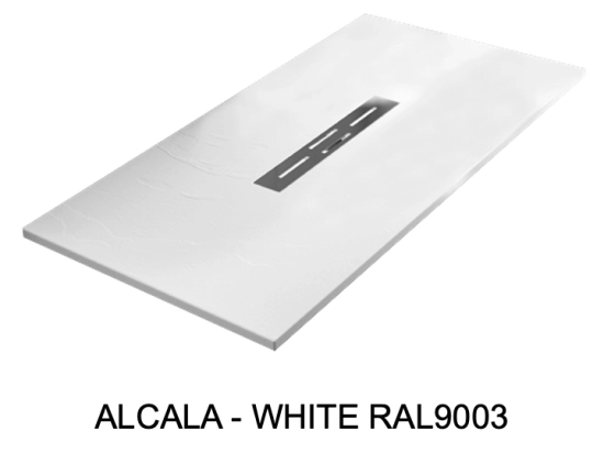 Receveur douche évacuation centrale, Largeur 100 à 200 x l. 70 à 100 cm, Résine anti glissant pleine masse, Couleurs, fabrication sur mesure, LIVRAISON OFFERTE