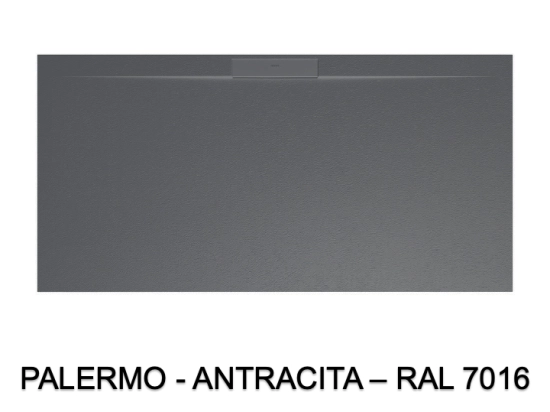 Receveur de douche caniveau Extra plat, Largeur 100 à 200 cm x 75 à 100 cm, dix couleurs aux choix, Résine anti glissant PN22, finition ardoise, LIVRAISON OFFERTE et rapide