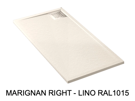 Receveur de douche, sur mesure : Largeur 100 à 300 cm x l. 70 à 150 cm. Bac à douche en résine Akrytan® anti glissant, finition misse, 10 couleurs, Livraison offerte et rapide