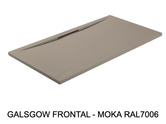 Receveur de douche extra-plat avec une évacuation sur la grande largeur, L. 100 à 180 cm x l. 70 à 100 cm, résine Akrytan® anti glissant, 10 couleurs, Livraison offerte et rapide