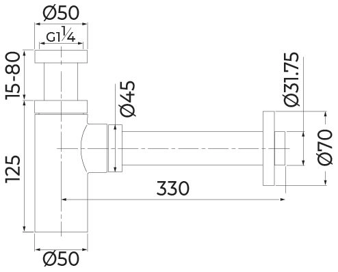 Siphon design et moderne, comprenant des tubes ajustables.
