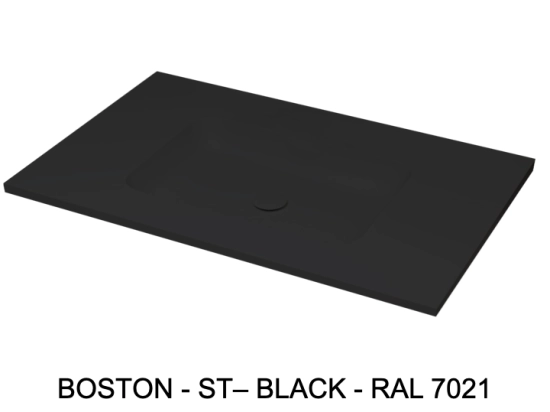 Plan vasque lavabo intégré de 60 cm, aux angles arrondis, sur mesure, L. 70 à 200 cm x P. 40 à 60 cm, résine minérale ACRYSTONE® Finition lisse mate, Livraison Offerte et Rapide.