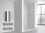 Porte de douche pivotante, avec une paroi fiche en alignement, Largeur 63 à 97 cm + Fixe de 23 à 55 cm, Hauteur 195 cm, traitement anti calcaire, Garantie 5 ans, Livraison offerte