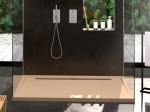 Bac douche italienne design, avec évacuation d'eau dans la largeur, Largeur 120 à 200 x l. 70 à 100 cm, Extra plat, résine minérale anti glissant,  LIVRAISON OFFERT